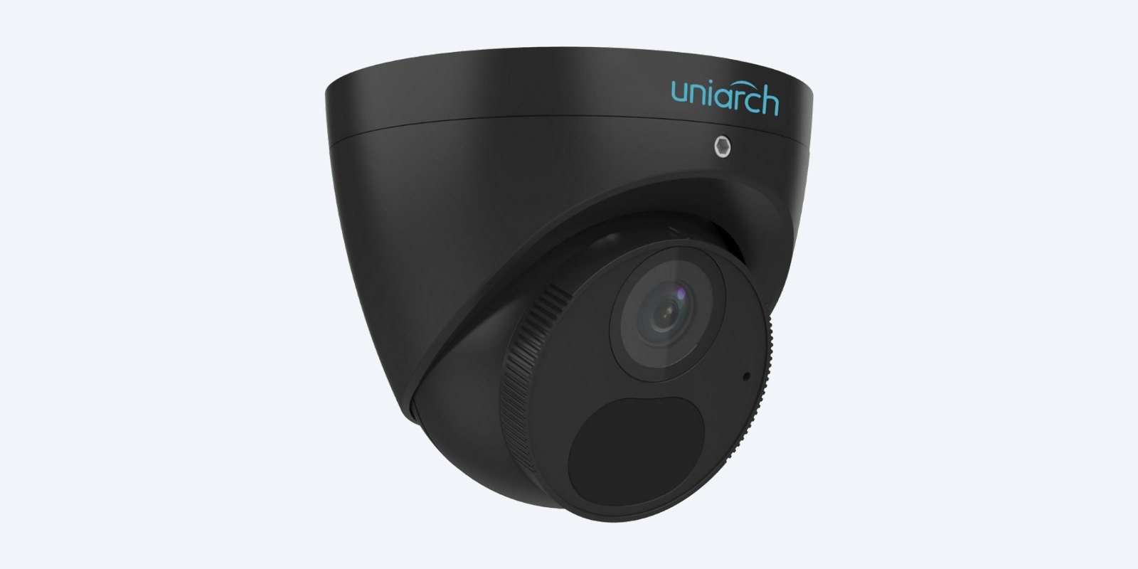 Uniarch IPC-T1E8-AF28K-B black turret camera, side view