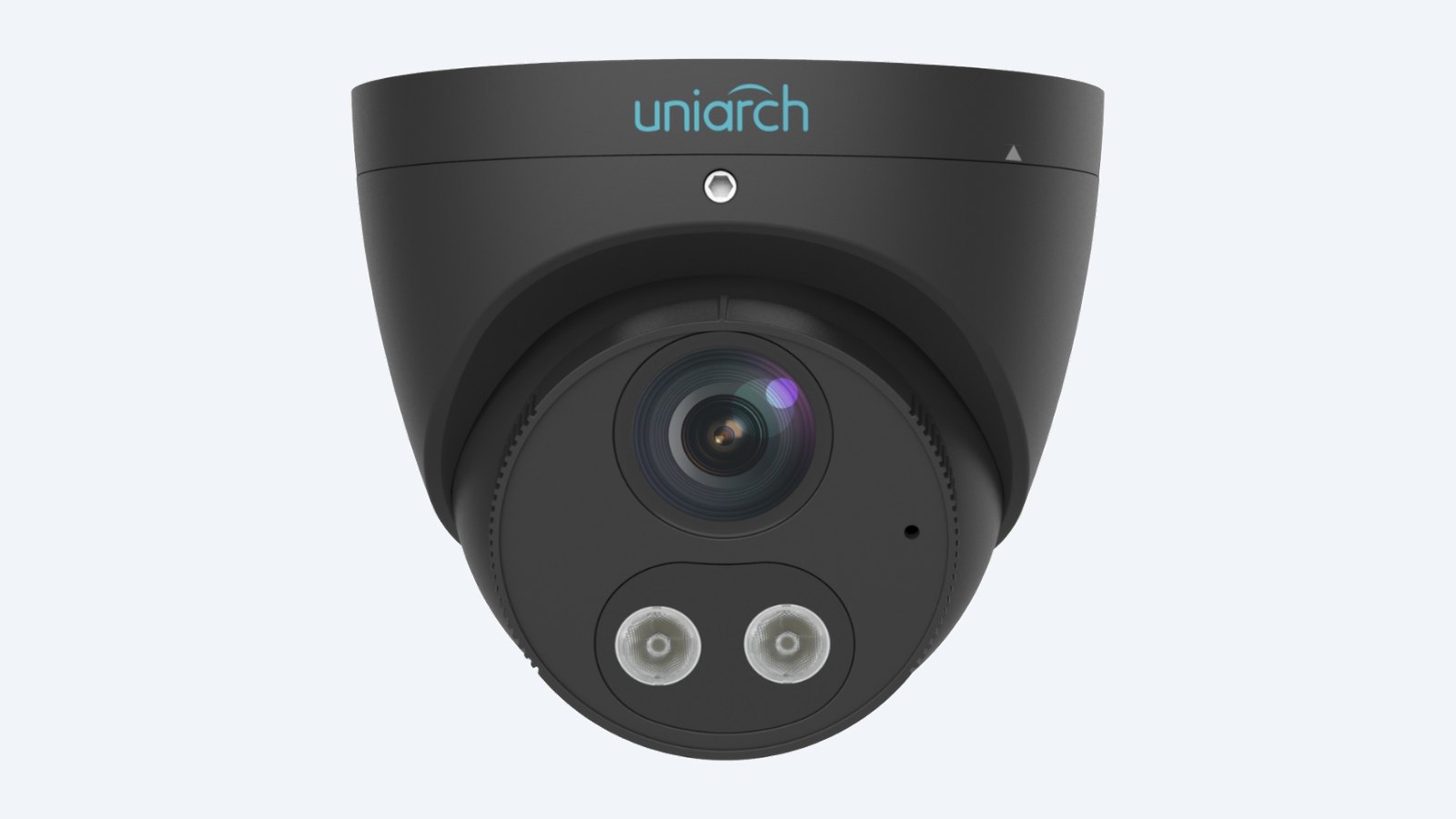 Uniarch IPC-T1P5-AF28KC-B black Tri-guard 5MP turret camera with warning light