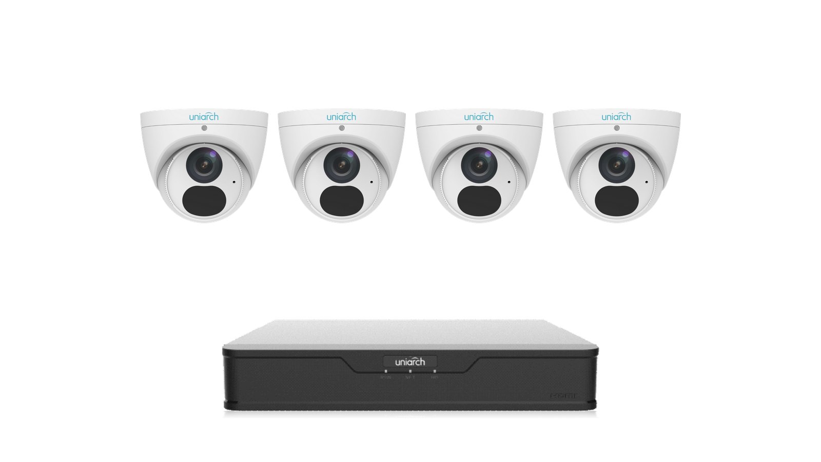 Uniarch HomeSafe 4K Kit: four 8MP 4K turrets with the NVR-104B-P4 recorder