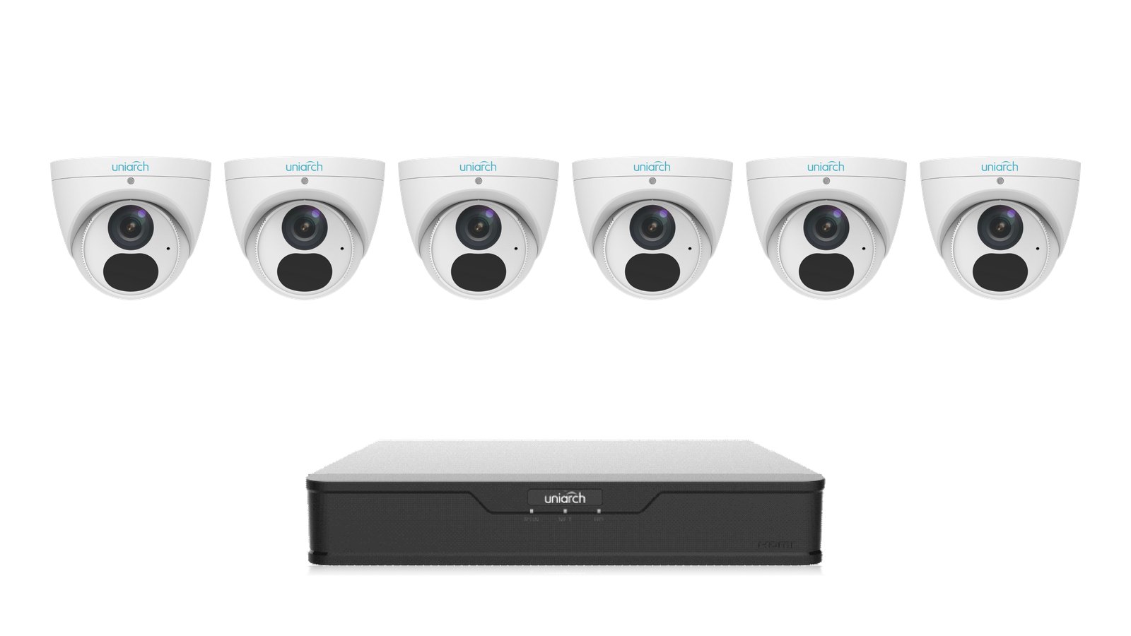 Uniarch Family Home 4K Kit: six 8MP 4K turrets with the NVR-108B-P8 recorder