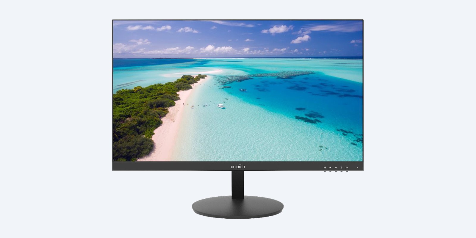 Uniarch MT-22-V(P) frameless monitor with thin lower bezel and round stand