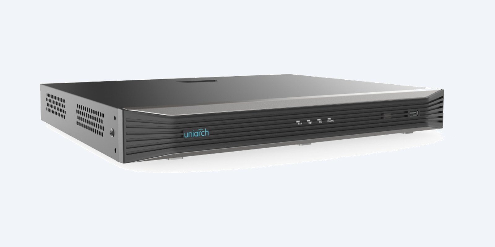 Uniarch NVR-216E-P16 from the right, showing the side vents