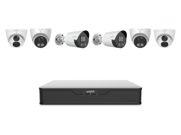 Uniarch Active Deterrence kit: six cameras and an 8-channel recorder