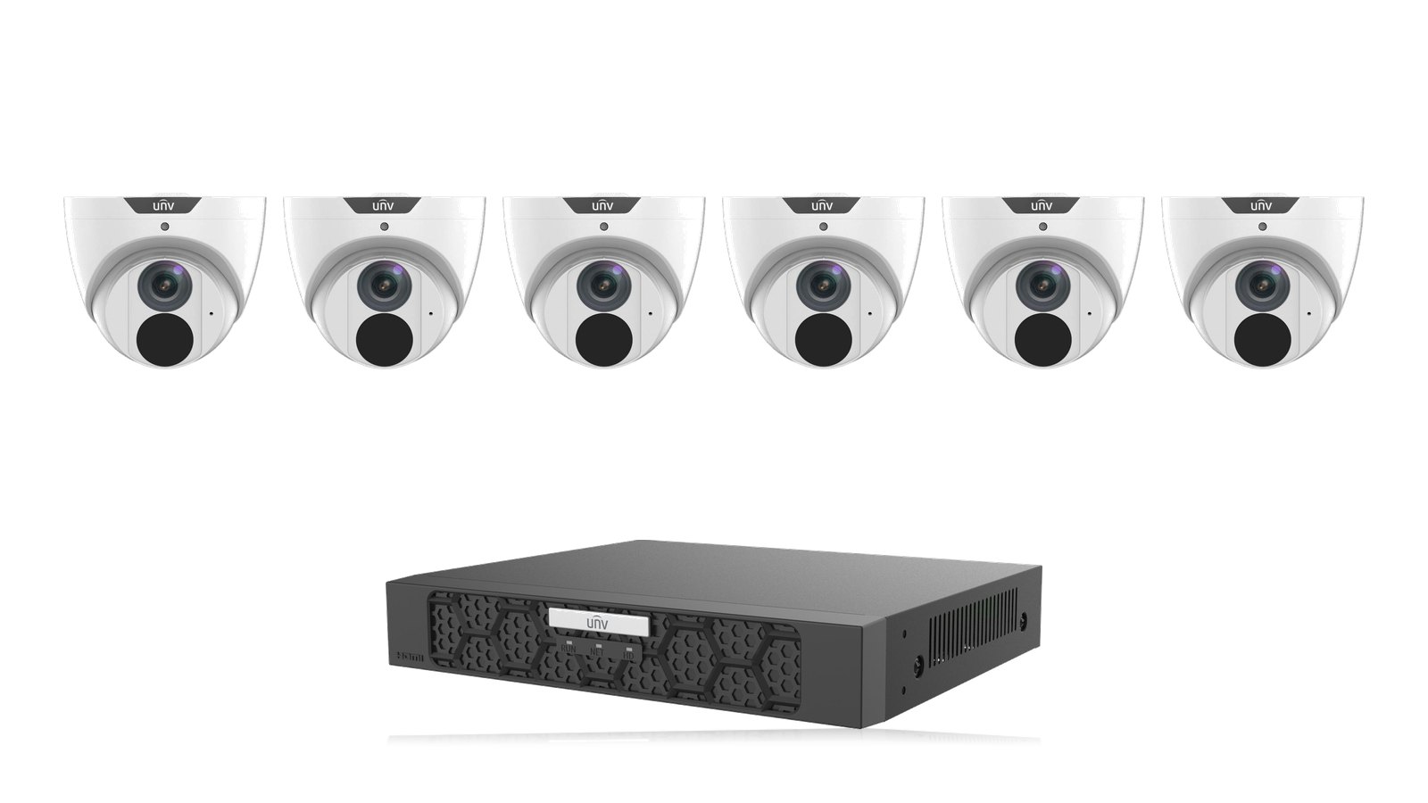 Uniview Family Home 4K Kit: six 8MP 4K Easy turrets with the NVR501-08B-P8-IQ recorder