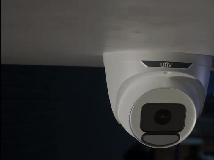 Uniview Tri-Guard camera watching a doorway at night