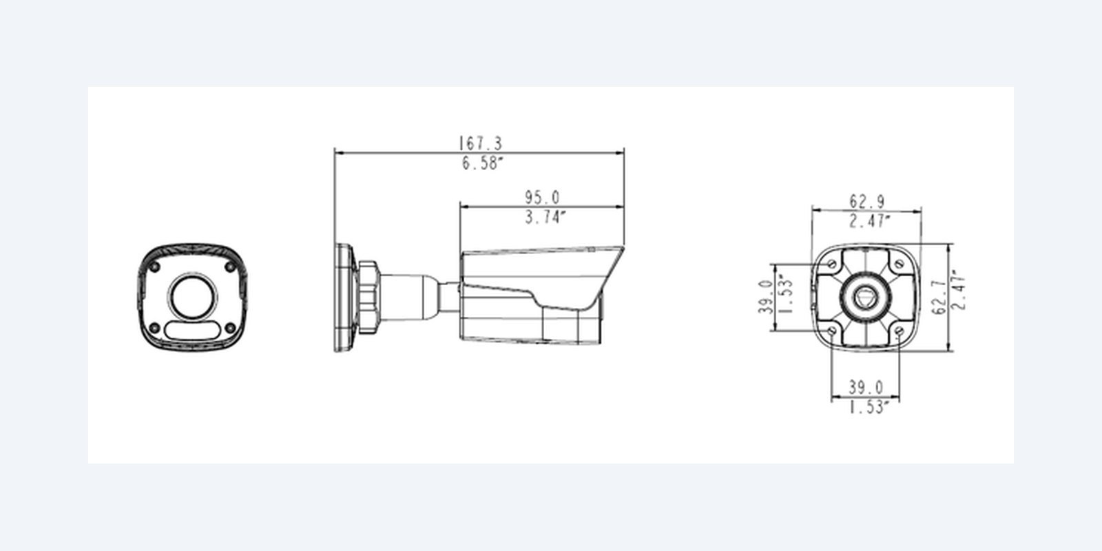 Uniview IPC2125LR3-PF40M-D dimension drawing