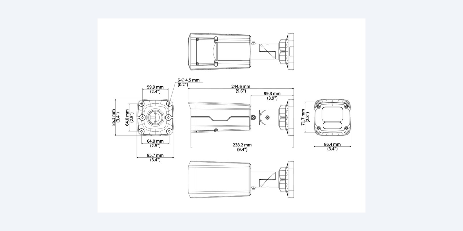 Uniview IPC2328SB-ADZKM-DL-I1 dimension drawing