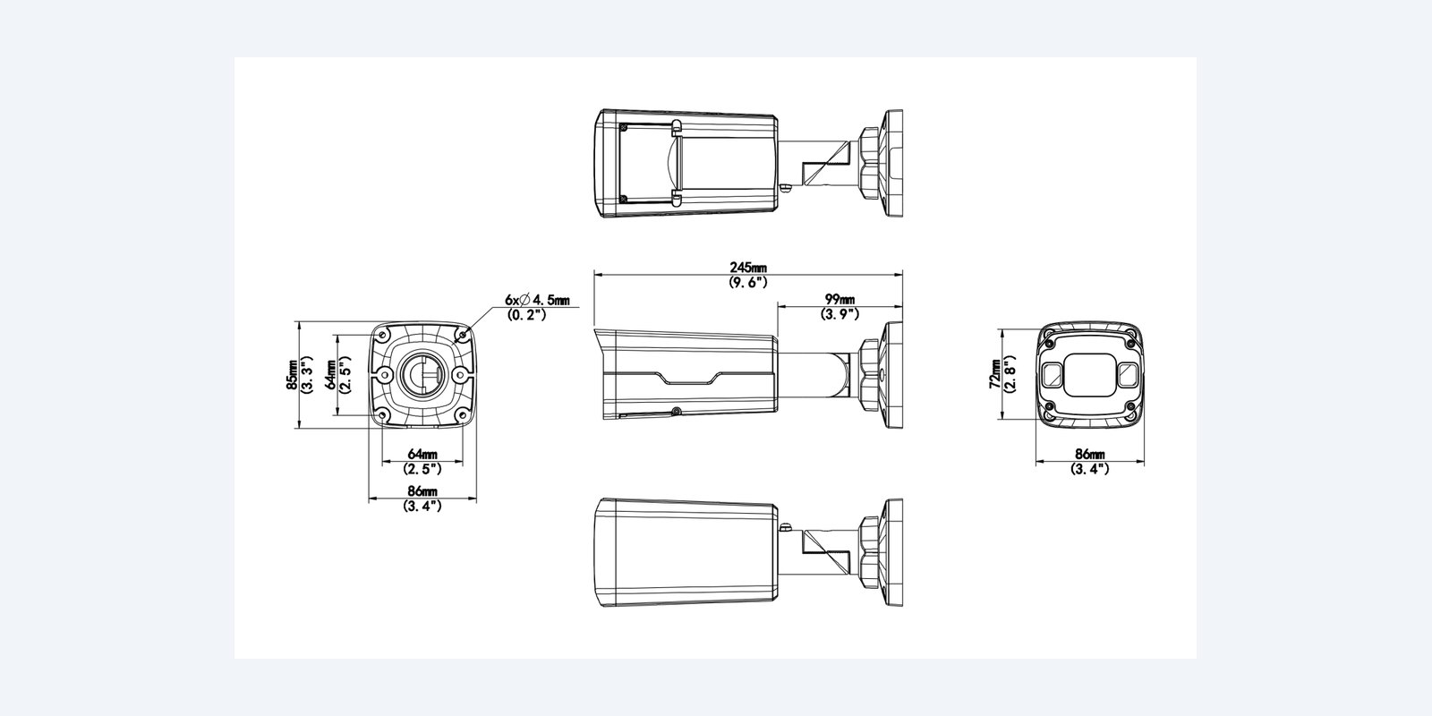 Uniview IPC2328SB-DZK-I0 dimension drawing