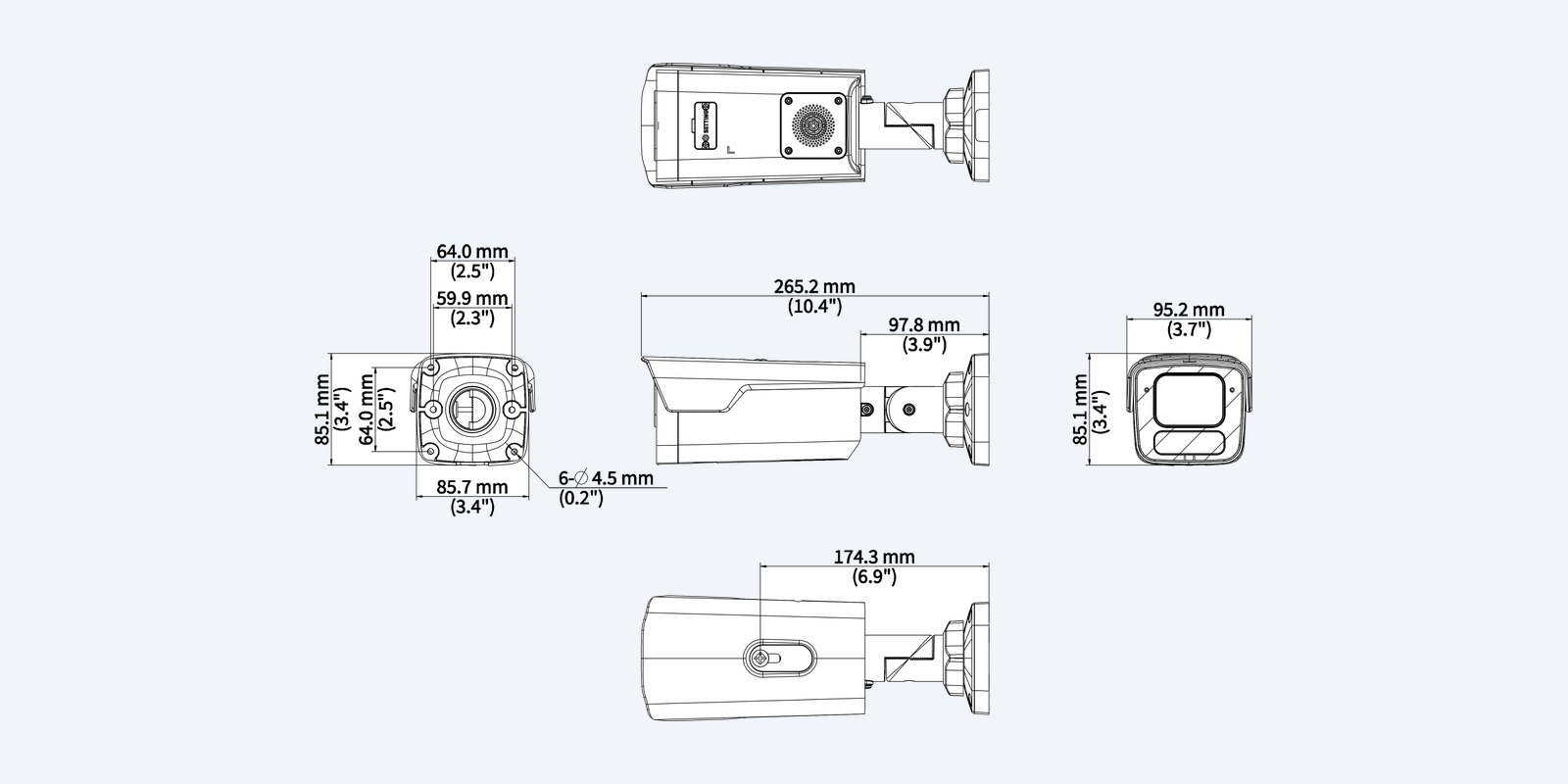 Uniview IPC2B18SE-ADF28KMC-WP-I1-BK dimension drawing