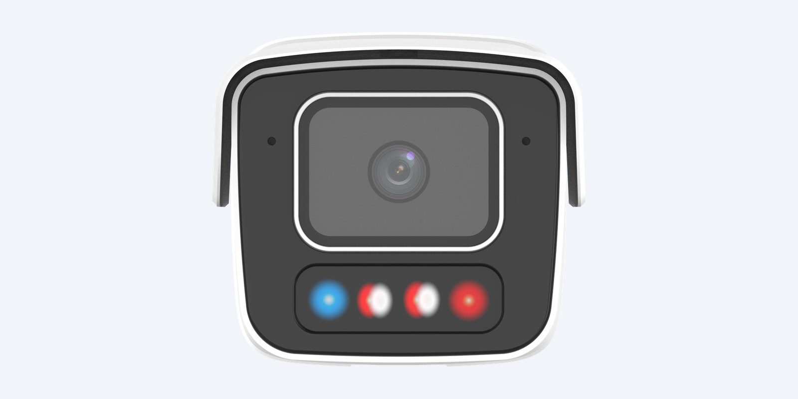 Uniview IPC2B18SE-ADF28KMC-WP-I1 front view showing the lens, warning light and illuminators
