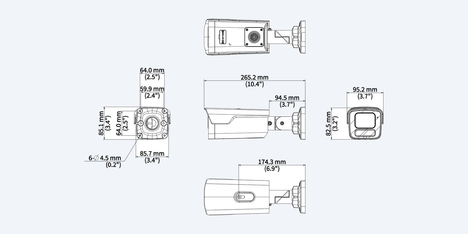 Uniview IPC2B18SS-ADF28KMC-I1-BK dimension drawing