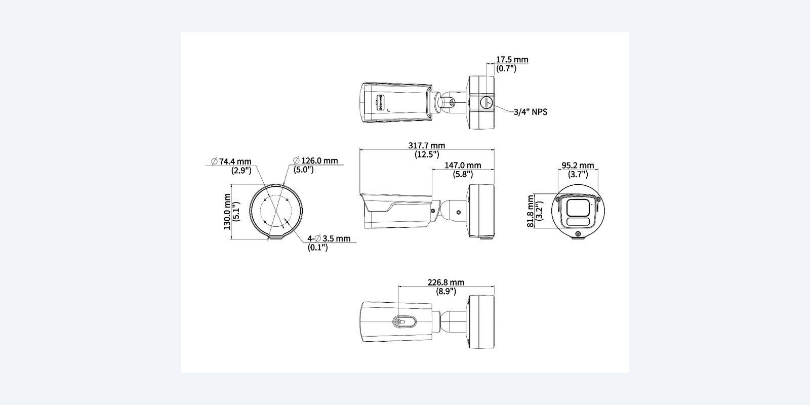 Uniview IPC2B26SS-ADZK-I1 dimension drawing
