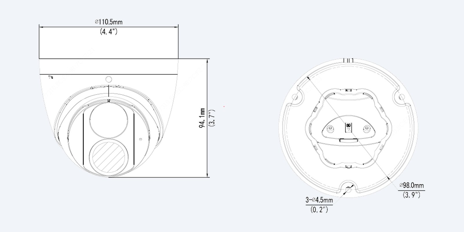 Uniview IPC3616LE-ADF28KM-BK dimension drawing