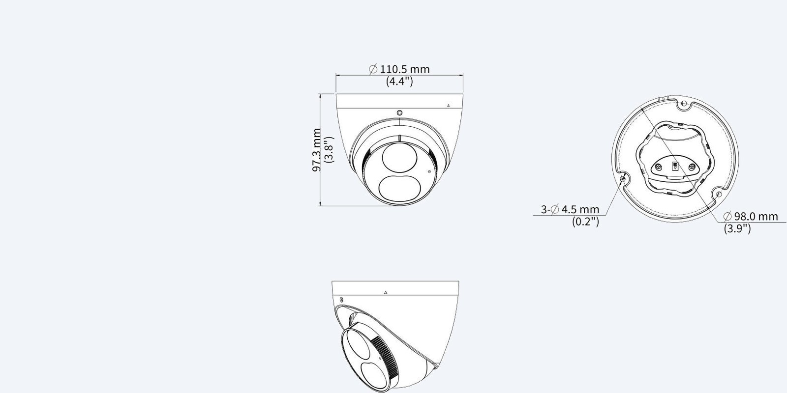 Uniview IPC3616LE-ADF28KM-DL dimension drawing