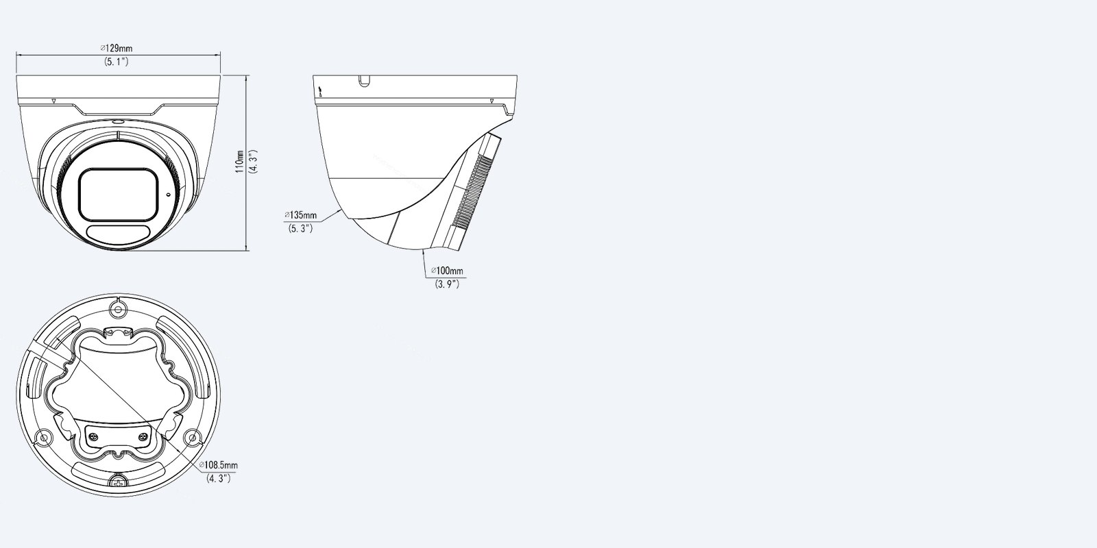 Uniview IPC3636SE-ADF28K-WP-I1 dimension drawing