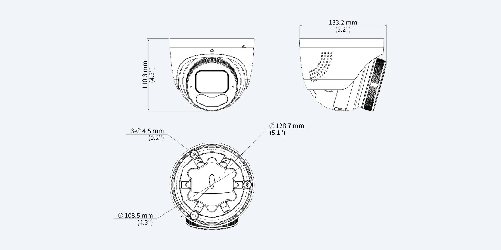 Uniview IPC3636SE-ADF28KMC-WP-I1 dimension drawing