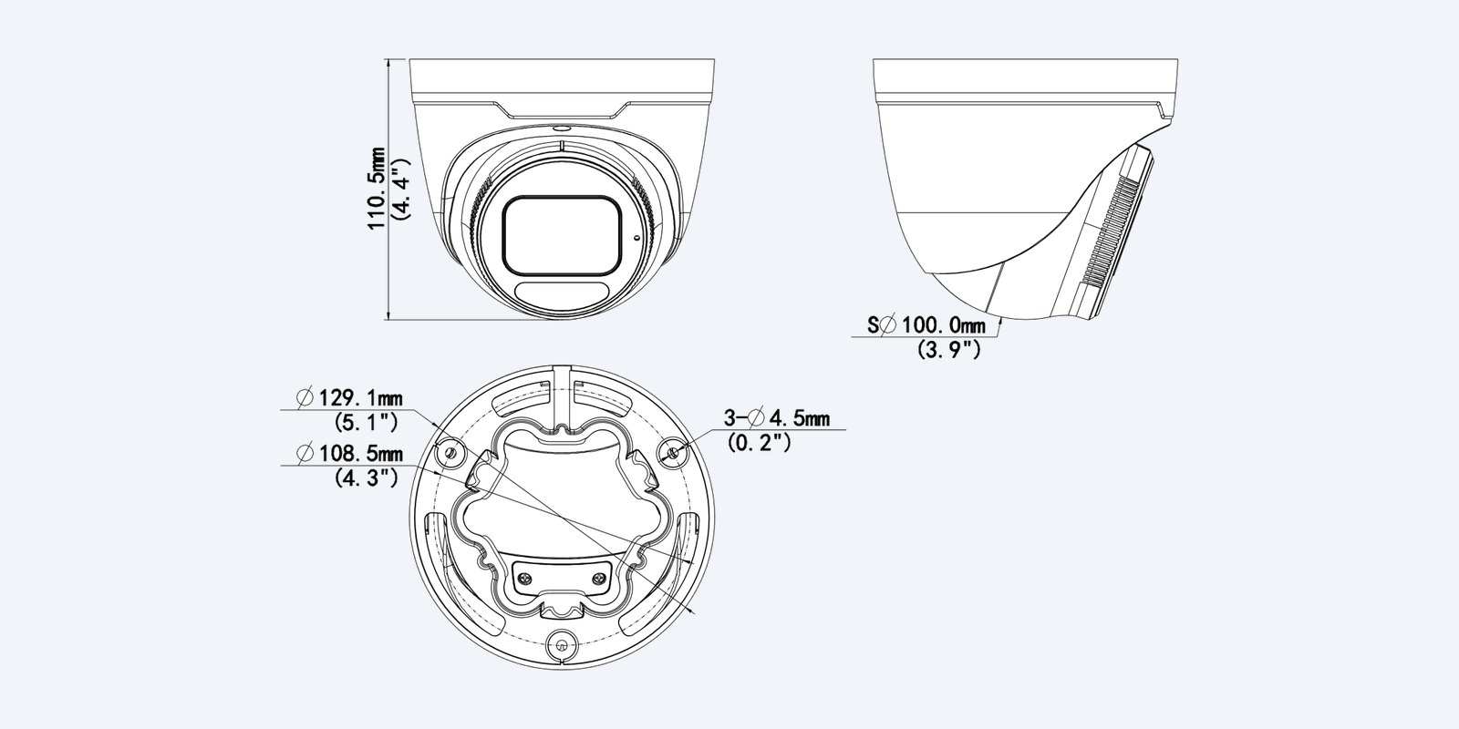 Uniview IPC3638SB-ADZKM-DL-I1 dimension drawing