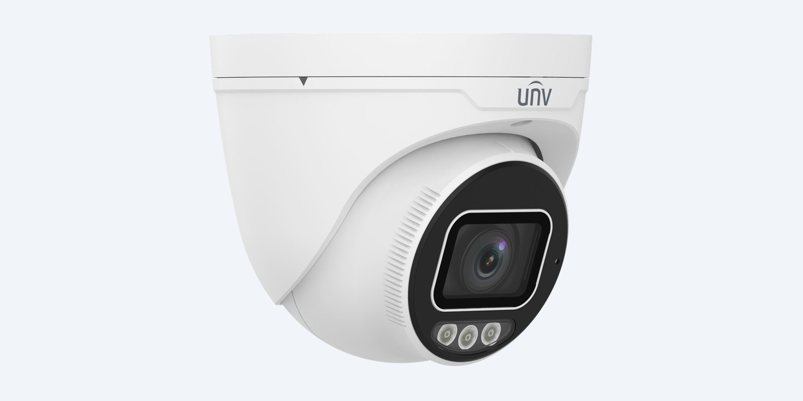Uniview IPC3638SB-ADZKM-DL-I1 turret camera, angled view