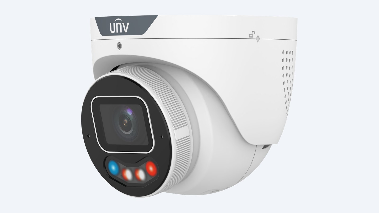 Uniview IPC3638SE-ADZKMC-WP-I1-BK black tri-guard varifocal turret camera (shown in white; this model has a black housing)