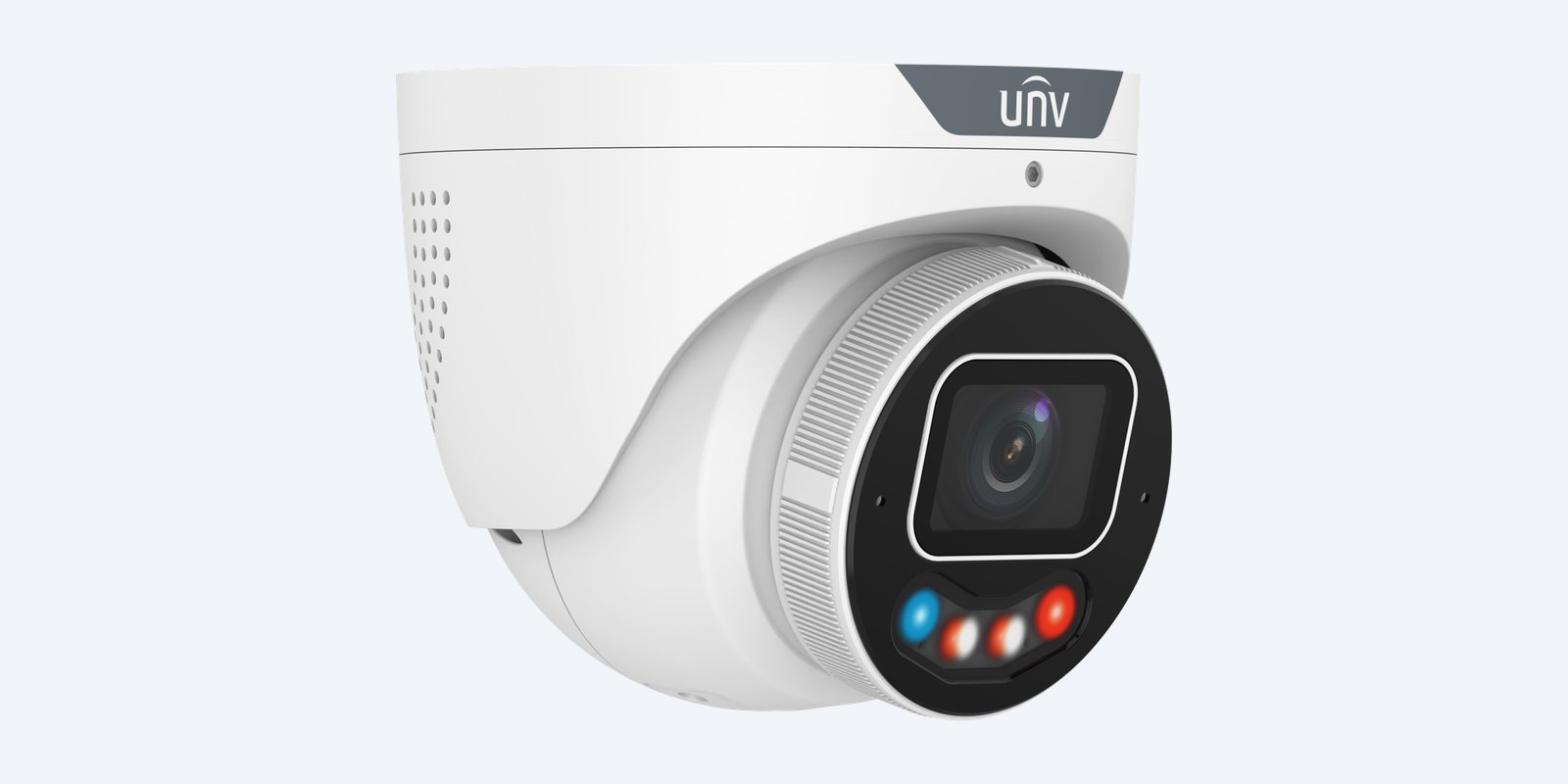 Uniview IPC3638SE-ADZKMC-WP-I1-BK turret, side view (shown in white; this model has a black housing)