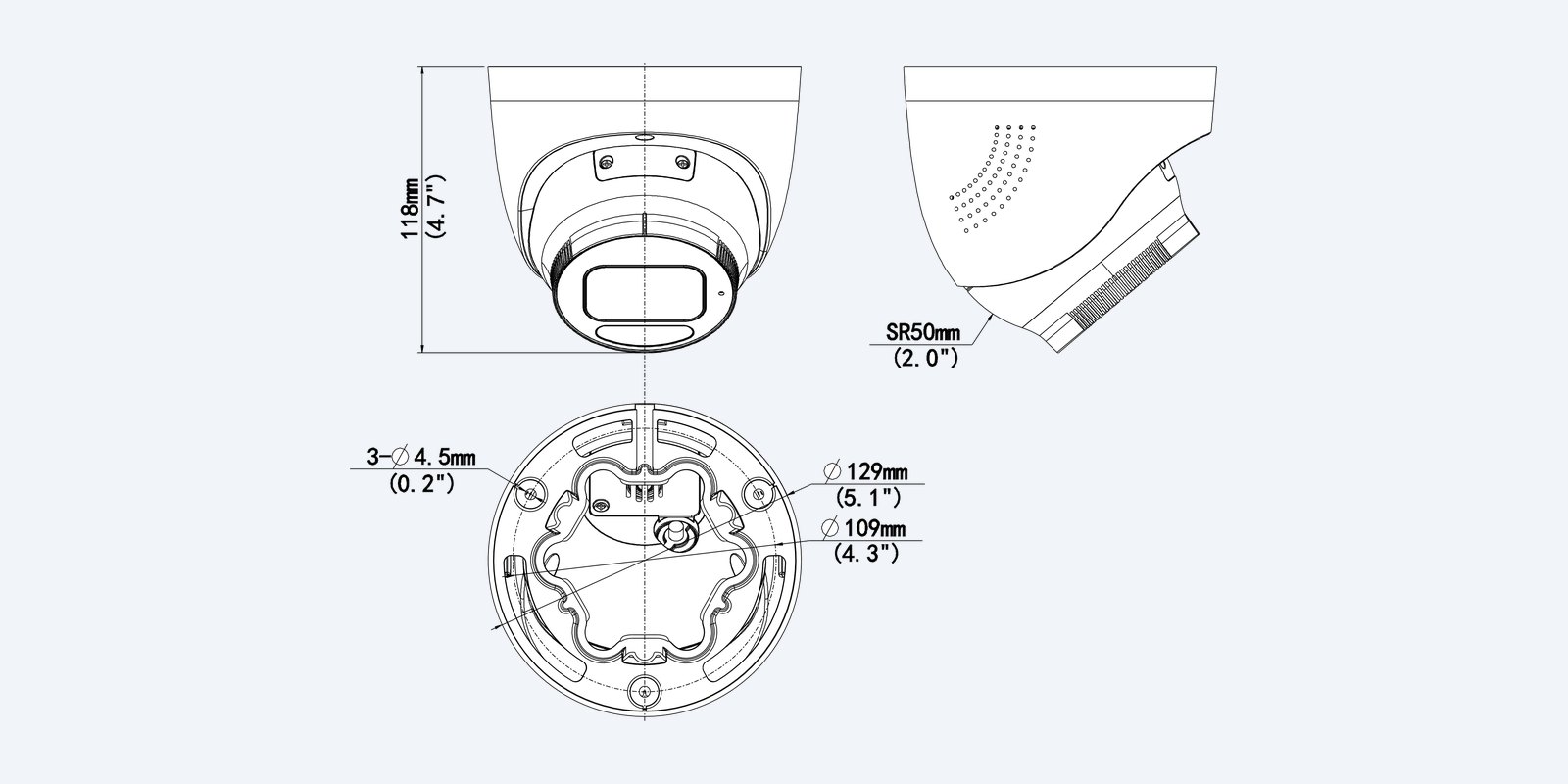 Uniview IPC3638SS-ADF28KMC-I1 dimension drawing