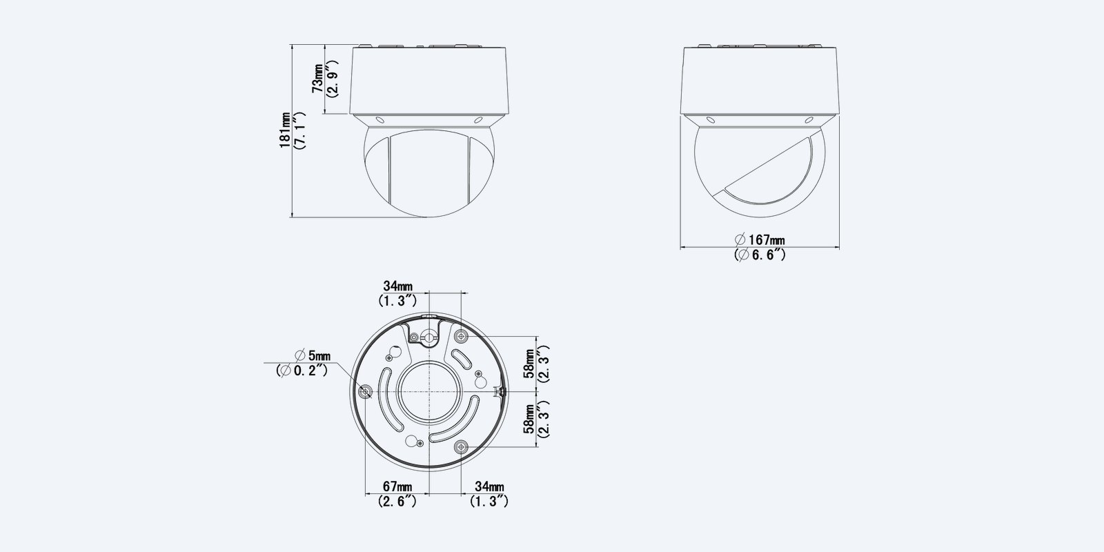 Uniview IPC6434LR-X16-VG1 4MP 16x PTZ camera, dimension drawing