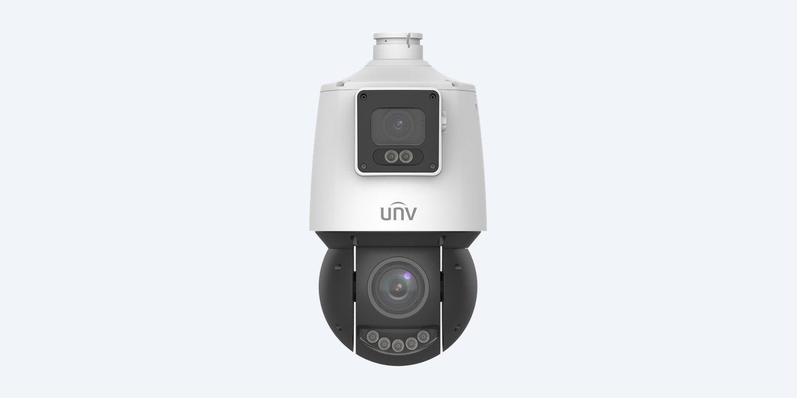 Uniview IPC94144SFW-X25-F40C MultiView 4MP fixed and 25x PTZ camera, front view