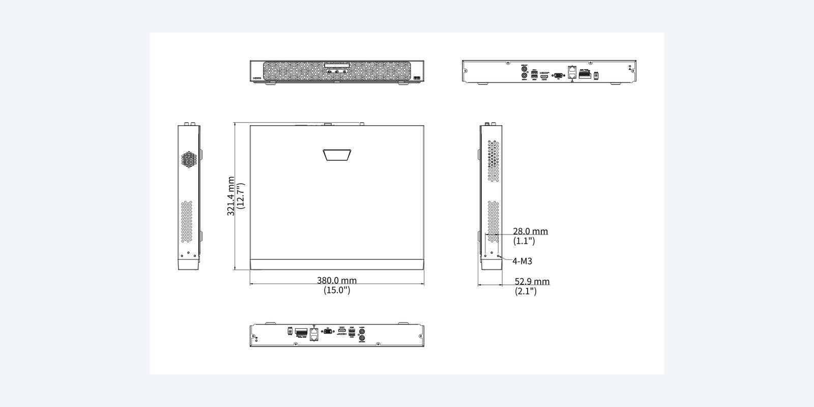 Uniview NVR502-32E-IM-G dimension drawing