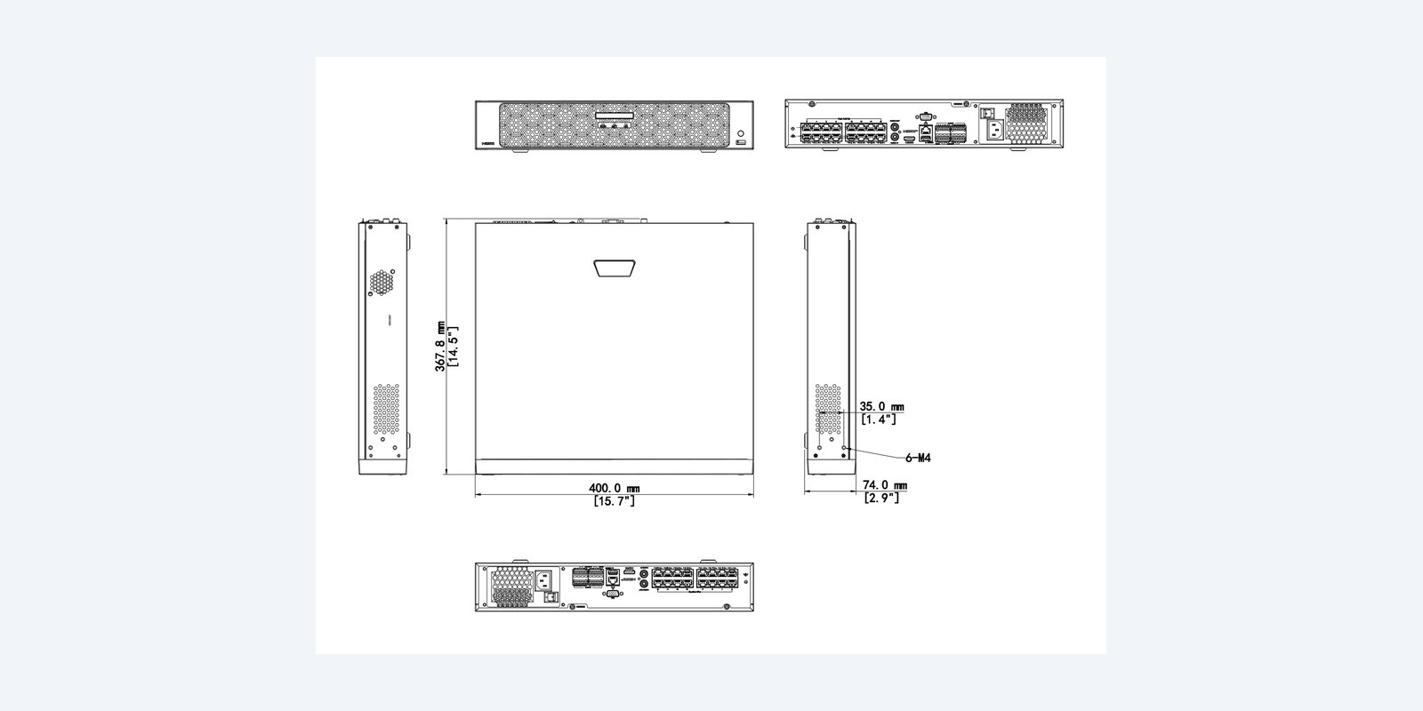 Uniview NVR504-32B-P16-IQ dimension drawing