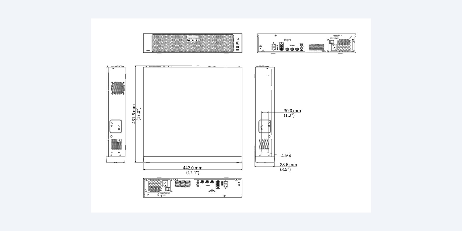 Uniview NVR804-16-IX-G dimension drawing