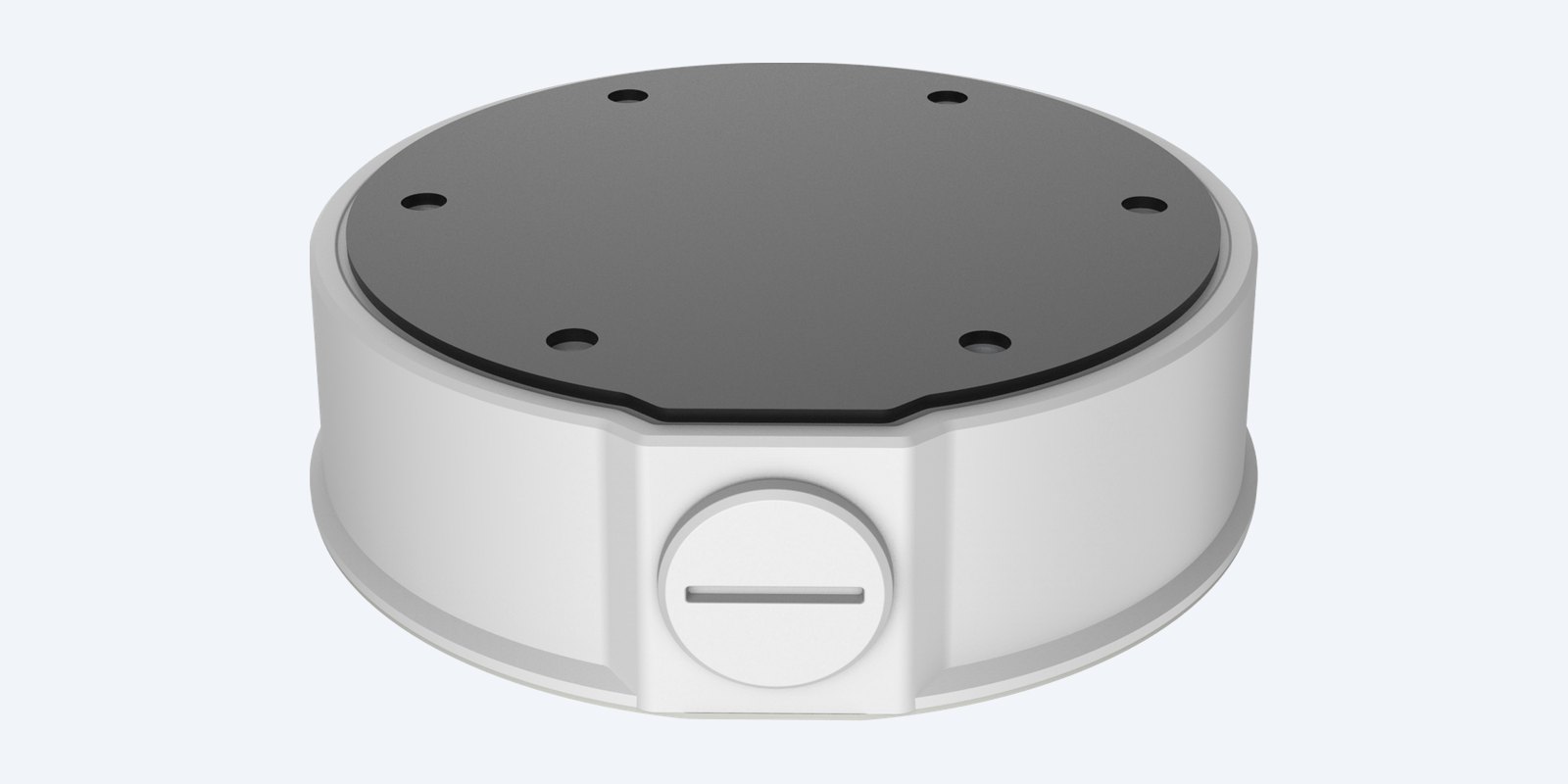 Uniview TR-JB04-D-IN junction box from the front, with the side entry cap