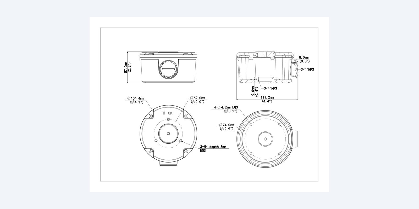 Uniview TR-JB05-B-IN dimension drawing