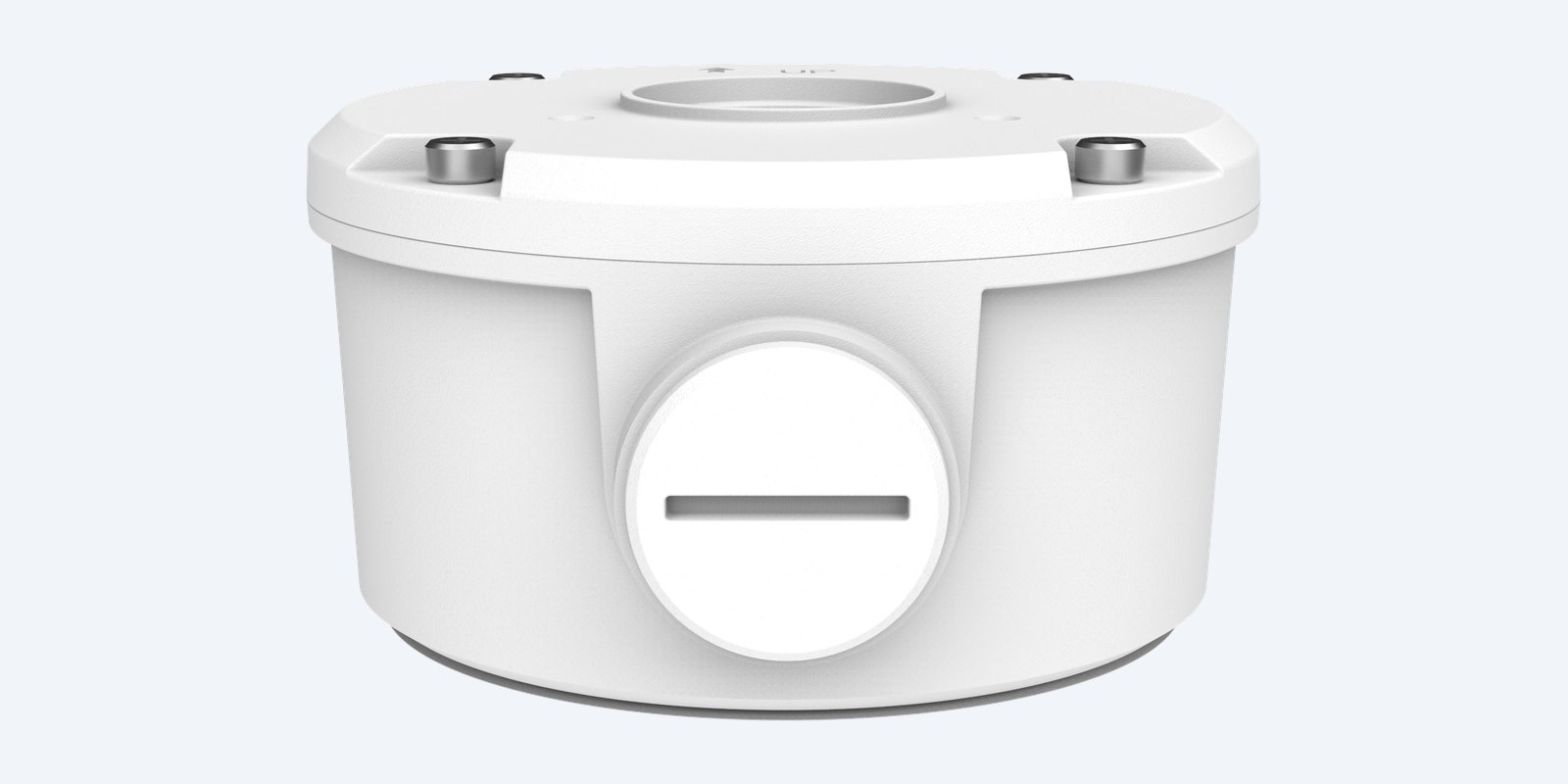 Uniview TR-JB05-B-IN junction box from the front, with the side entry cap