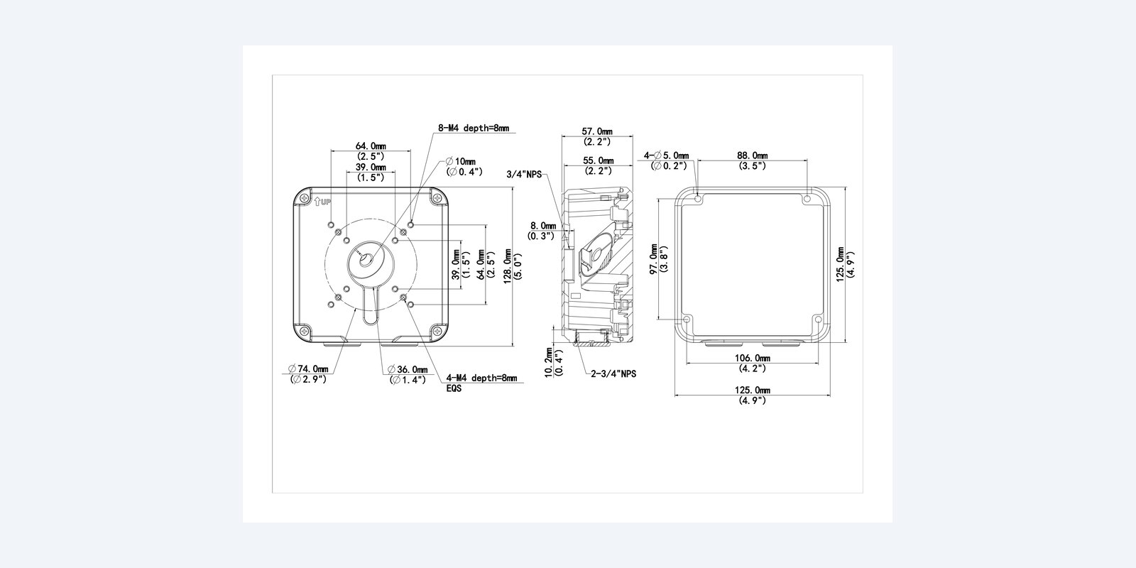Uniview TR-JB07-D-IN-BK dimension drawing