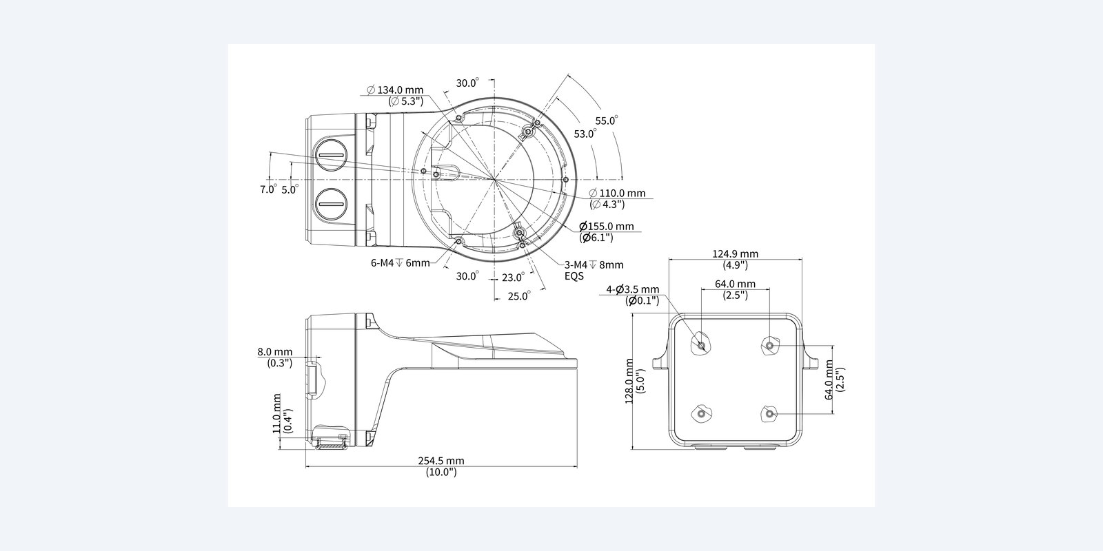 Uniview TR-JB07/WM04-B-IN-V2 dimension drawing