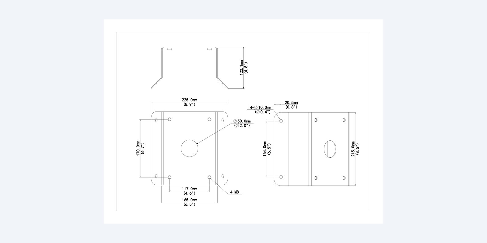 Uniview TR-UC08-A-IN dimension drawing