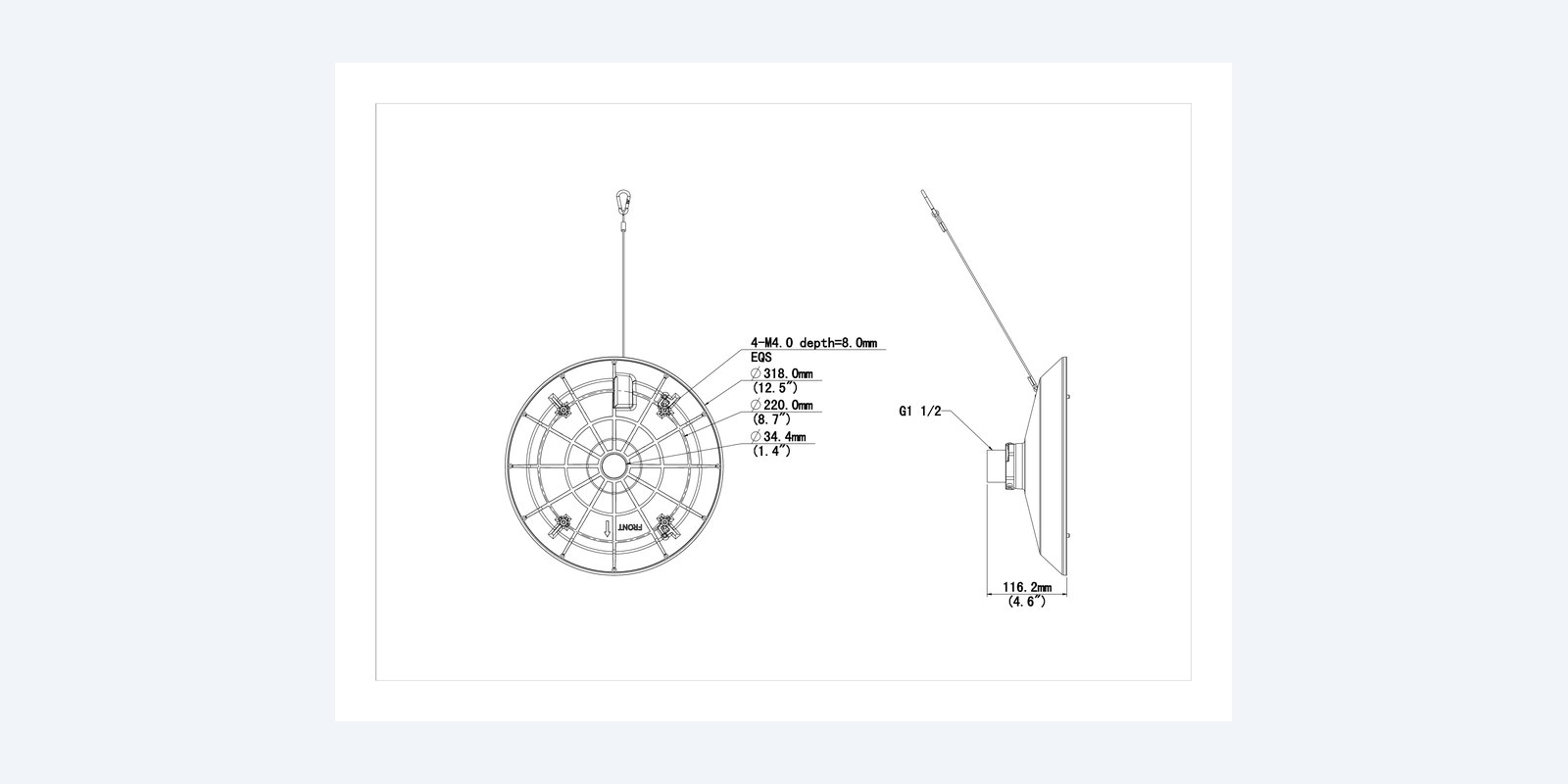 Uniview TR-UF45-K-IN dimension drawing