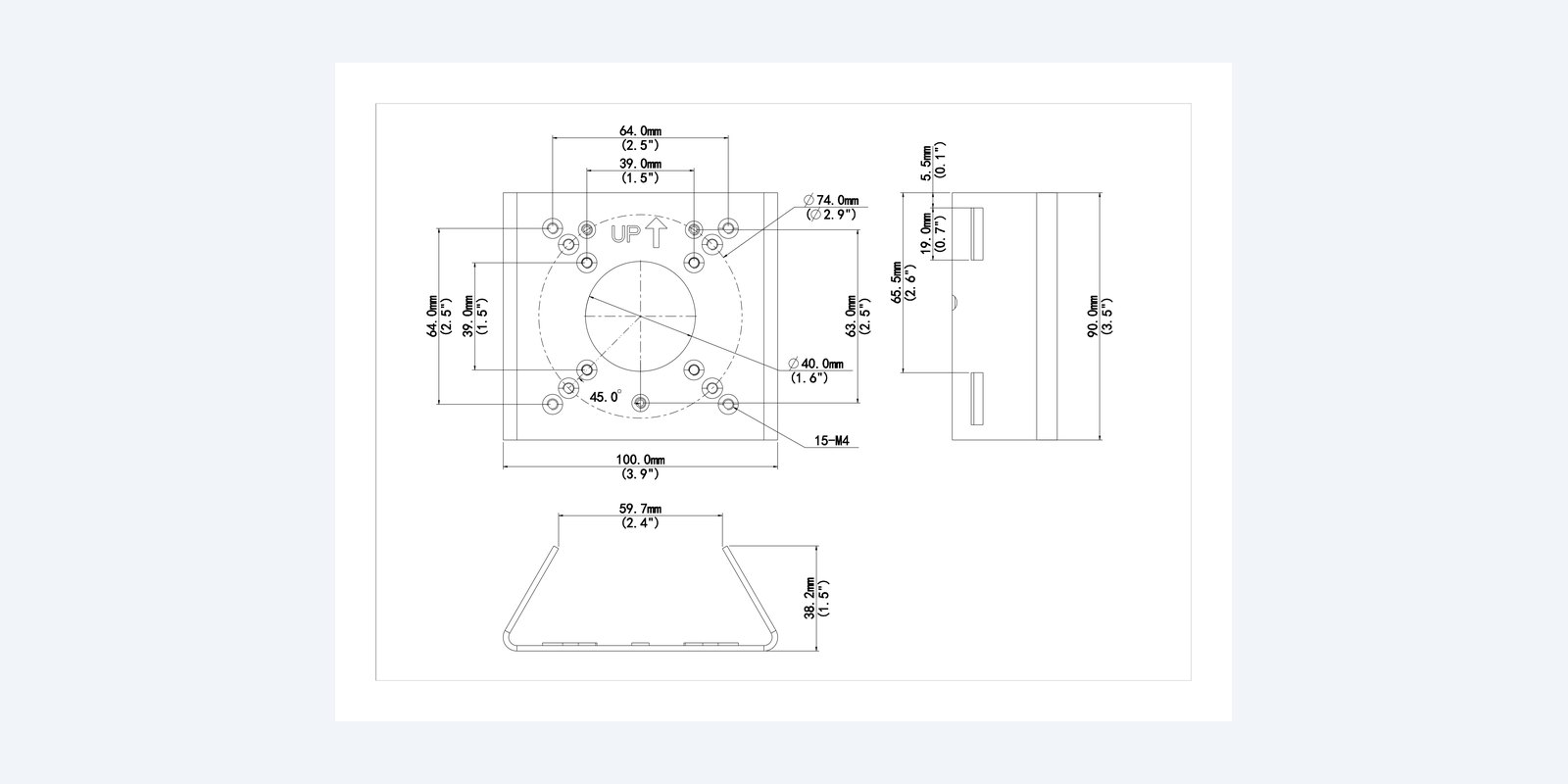 Uniview TR-UP06-B-IN dimension drawing