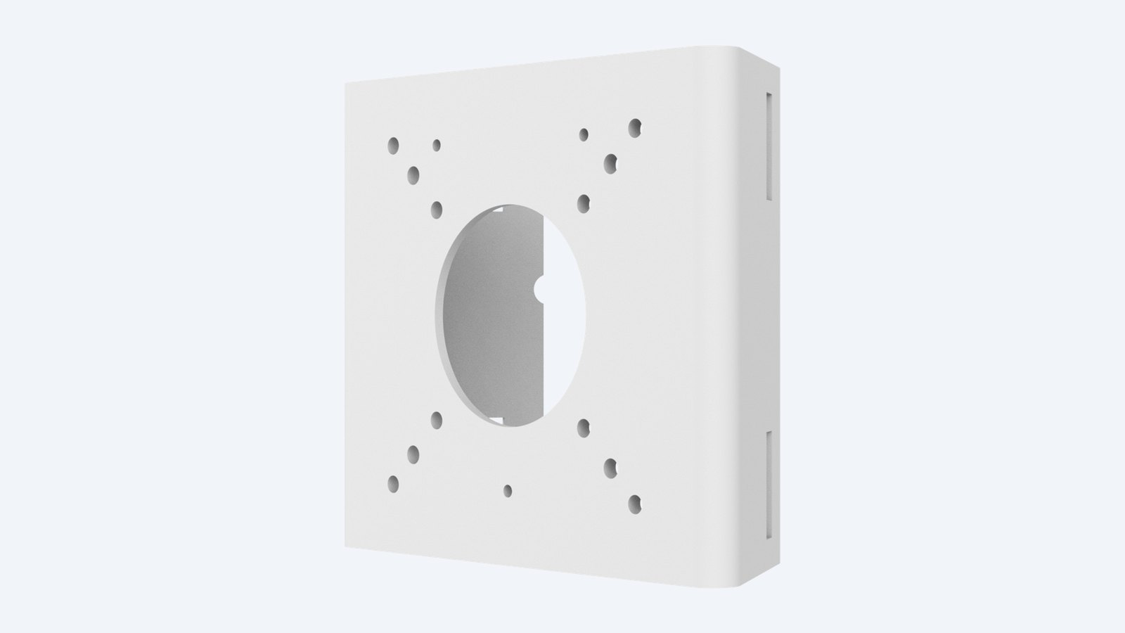 Uniview TR-UP06-B-IN pole mount bracket with M4 hole pattern and cable hole