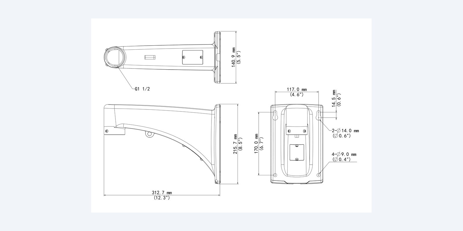 Uniview TR-WE45-A-IN dimension drawing