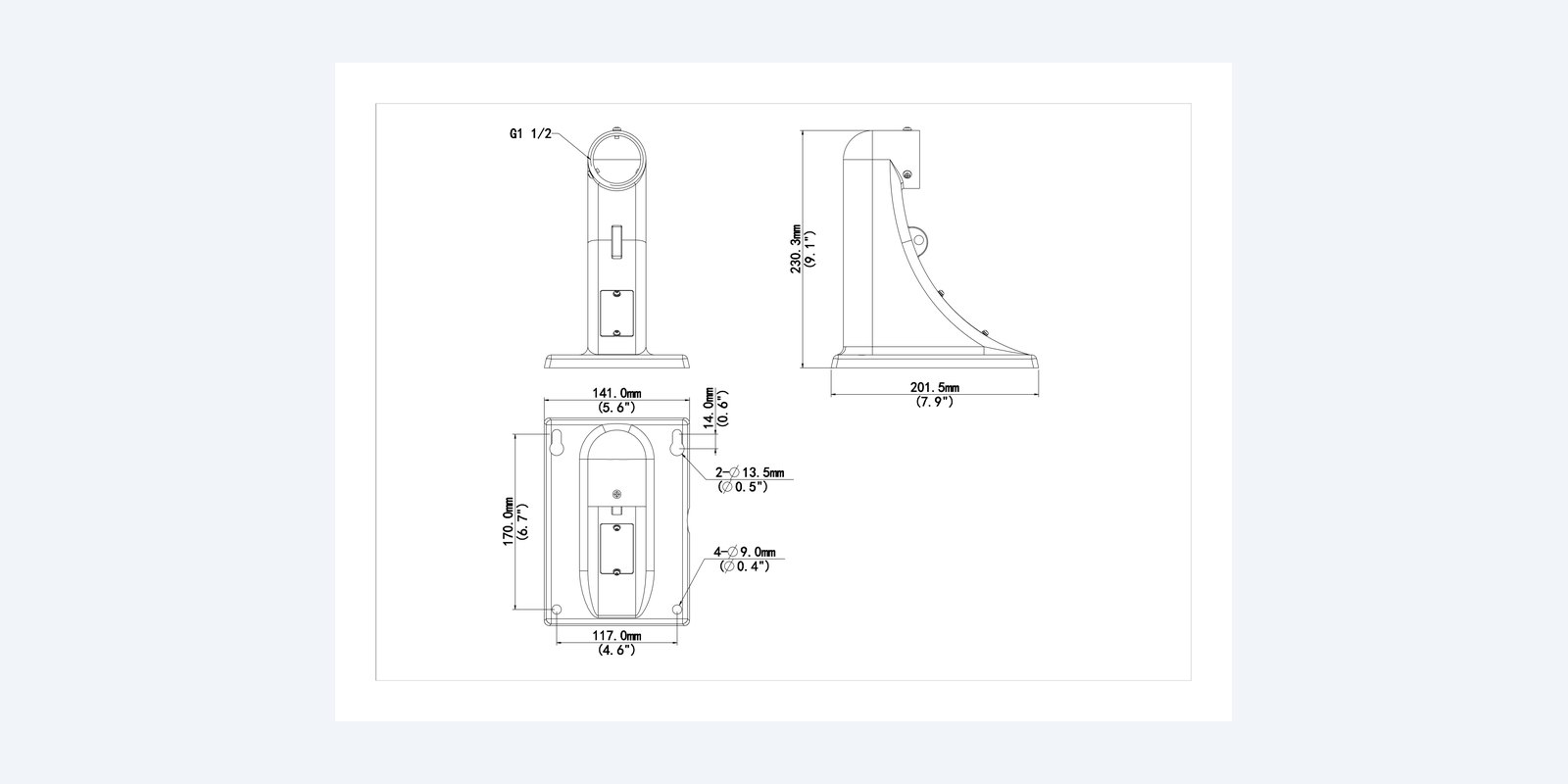 Uniview TR-WE45-IN dimension drawing