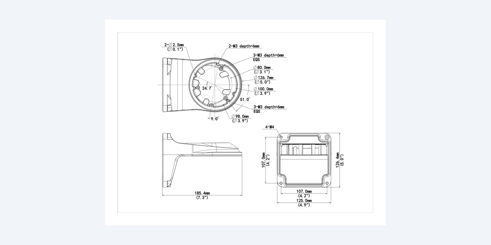 Uniview TR-WM03-D-IN dimension drawing
