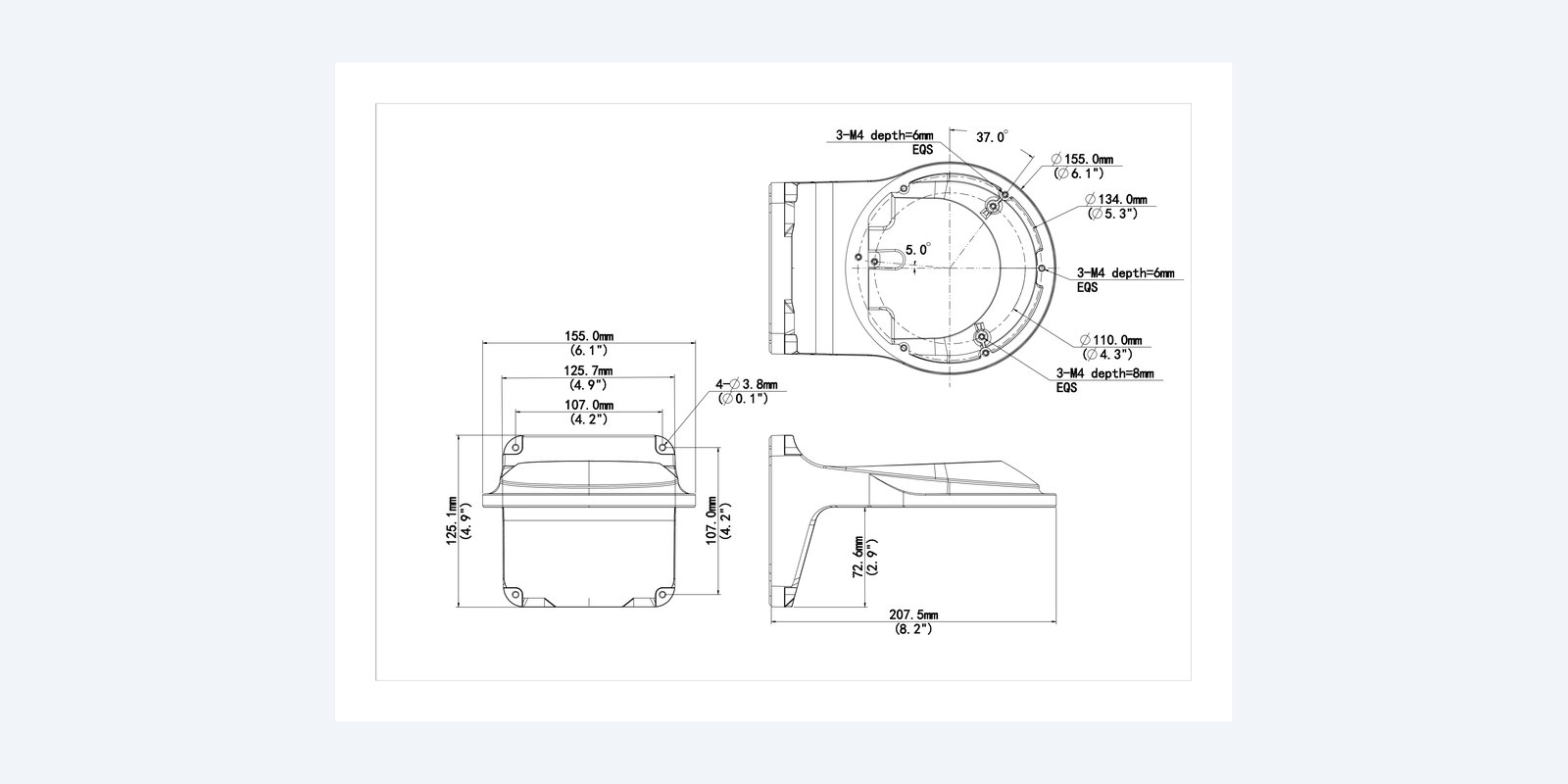 Uniview TR-WM04-IN dimension drawing