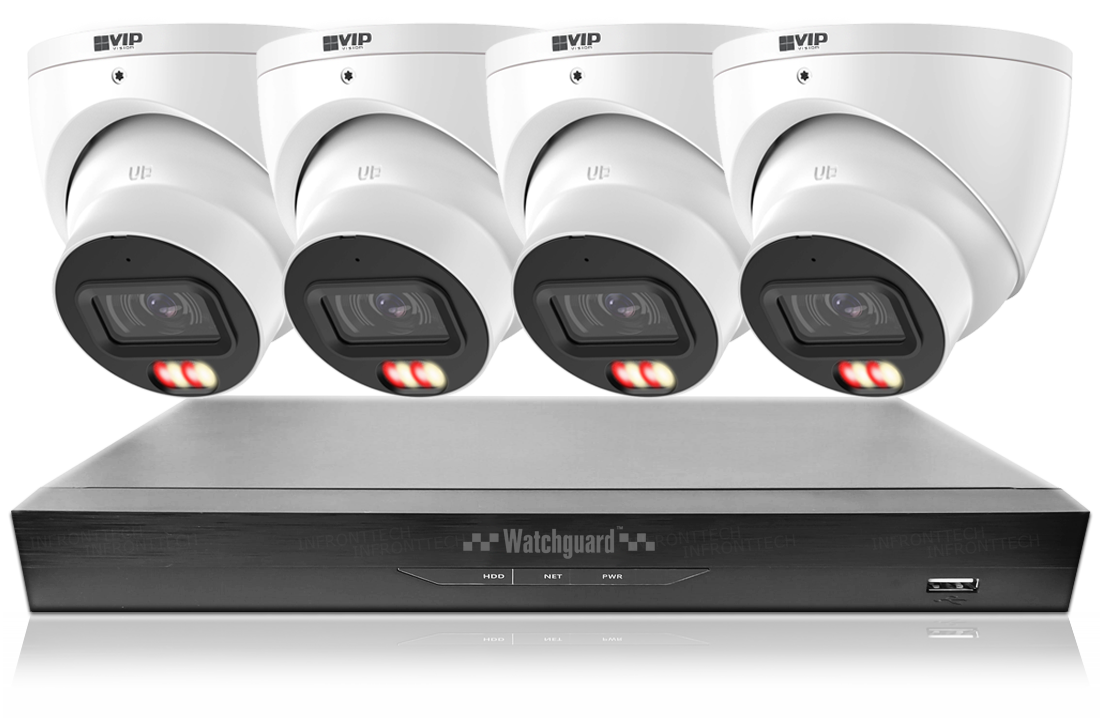 VIP Vision NKPRO-85104D 8CH 5MP V5100 AI NVR kit with four colour dome cameras