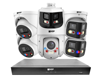 VIP Vision V8600 Specialty NVR kit with ID4 fixed, ID3 dual-lens and PTZ cameras