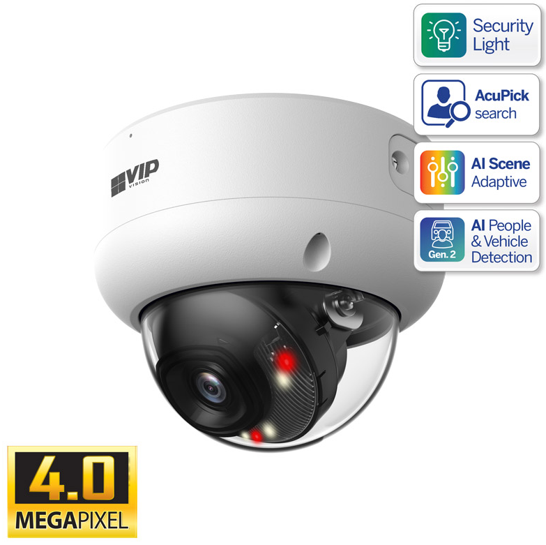 VIP Vision VSIPP-4DIRD-I3 4MP Fixed Vandal Dome Camera