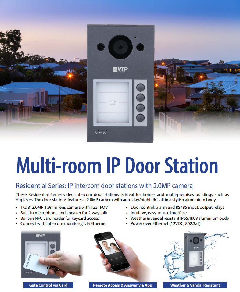 VIP Vision INTIPDDS4W 4-Button IP Intercom