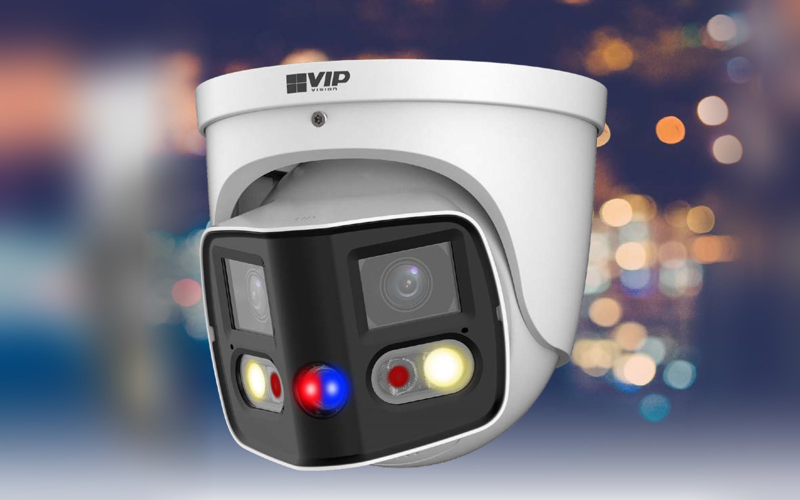 VSIPP-8DD-ID3 with warm white spotlights and red and blue strobe lit